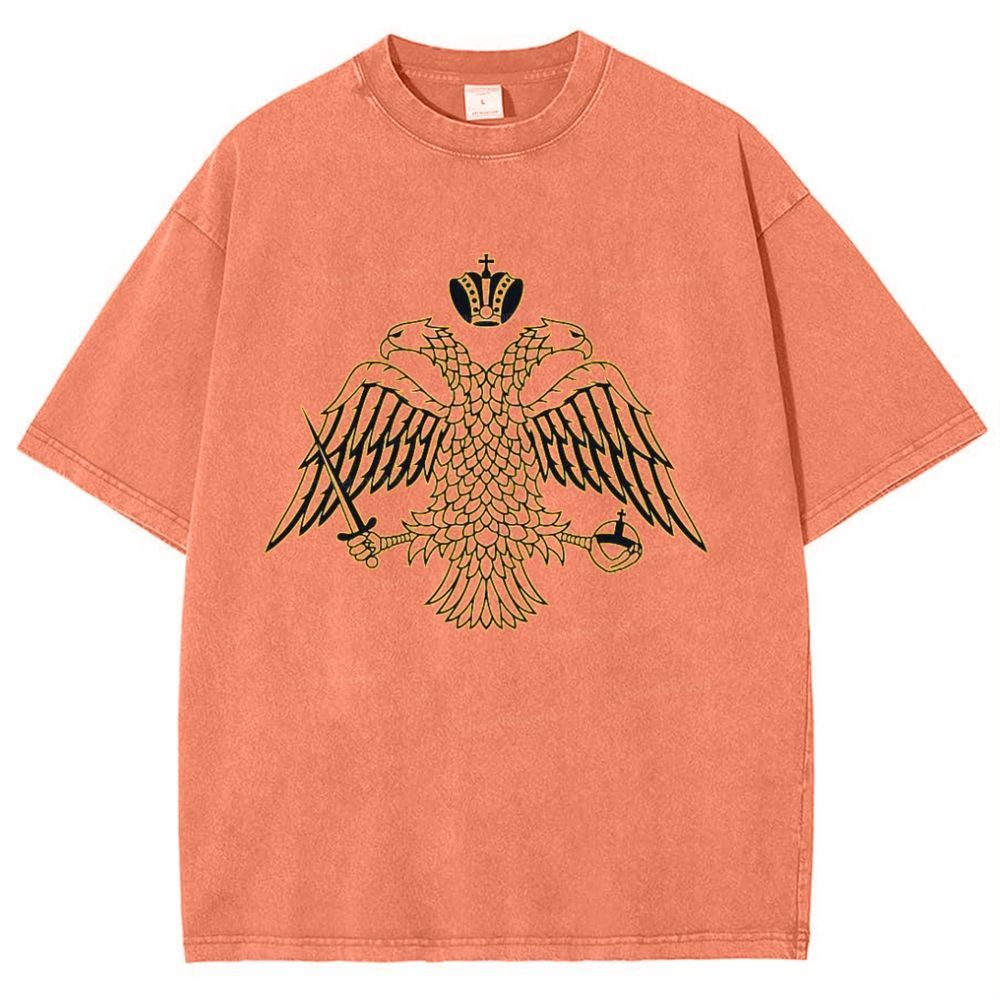 Byzantine Imperial flag by the Greek Orthodox Churches Snowflake Vintage Cotton T-Shirt