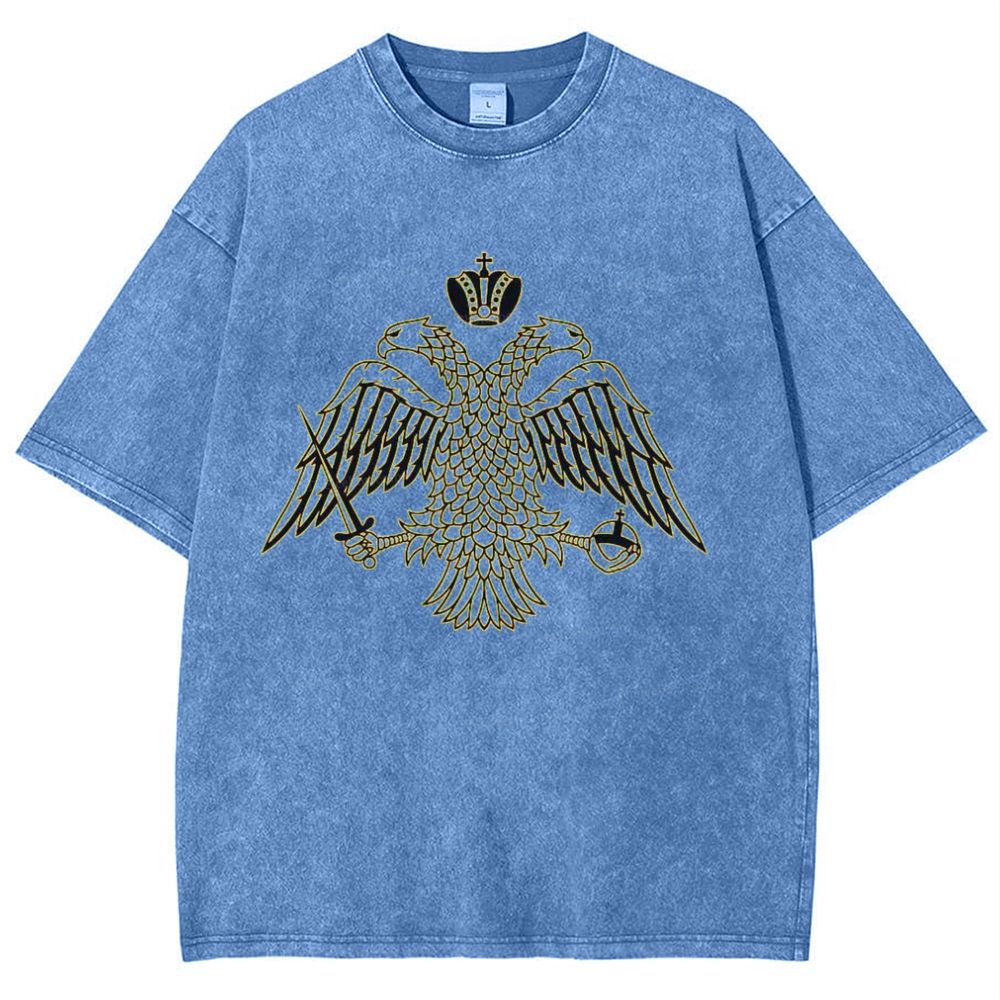 Byzantine Imperial flag by the Greek Orthodox Churches Snowflake Vintage Cotton T-Shirt