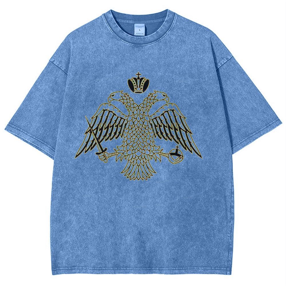 Byzantine Imperial flag by the Greek Orthodox Churches Snowflake Vintage Cotton T-Shirt
