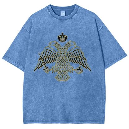 Byzantine Imperial flag by the Greek Orthodox Churches Snowflake Vintage Cotton T-Shirt