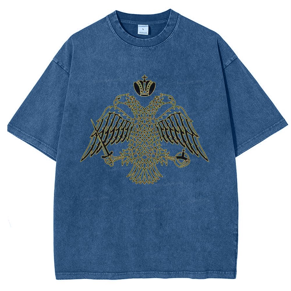 Byzantine Imperial flag by the Greek Orthodox Churches Snowflake Vintage Cotton T-Shirt