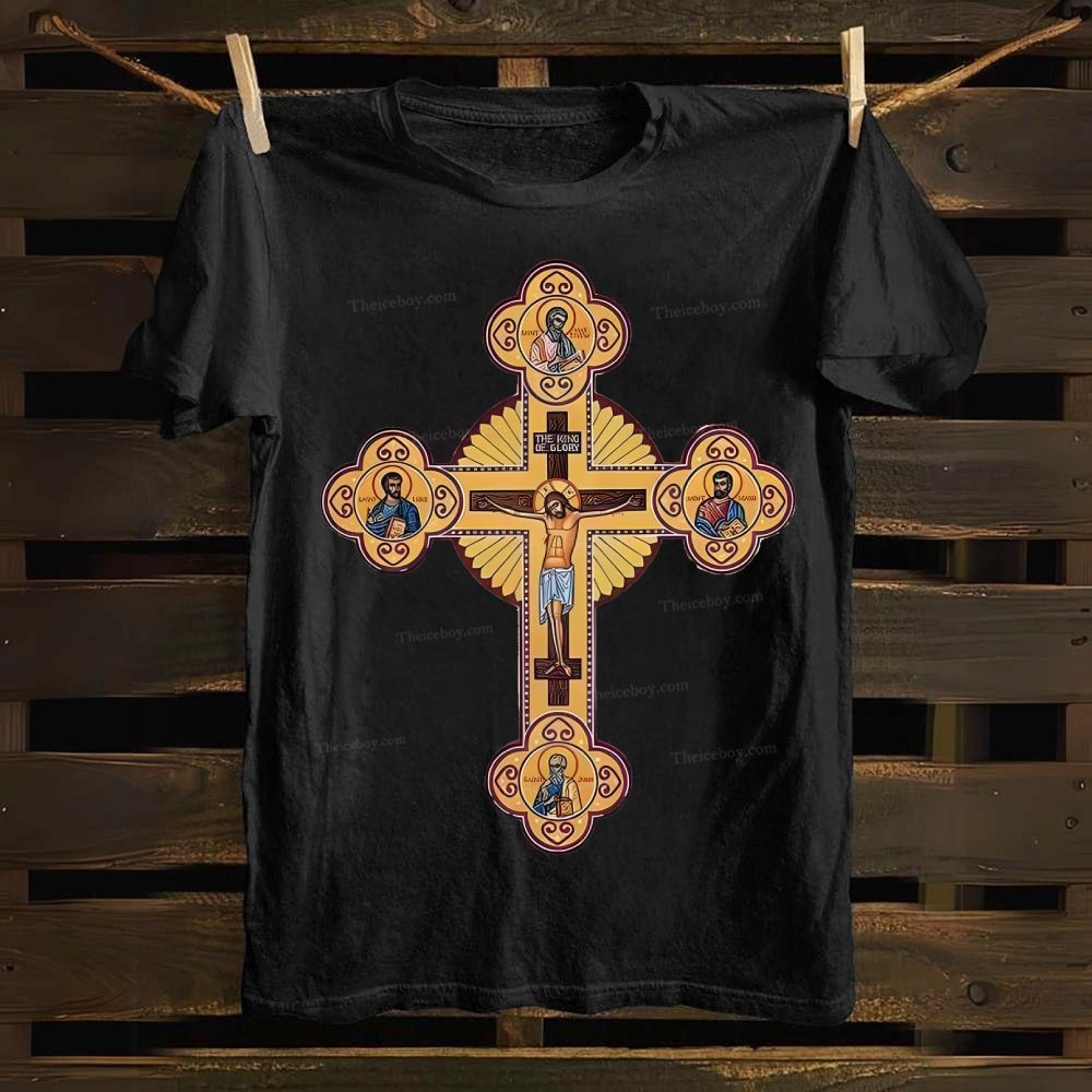 Orthodox Cross Icon Cotton T-shirt
