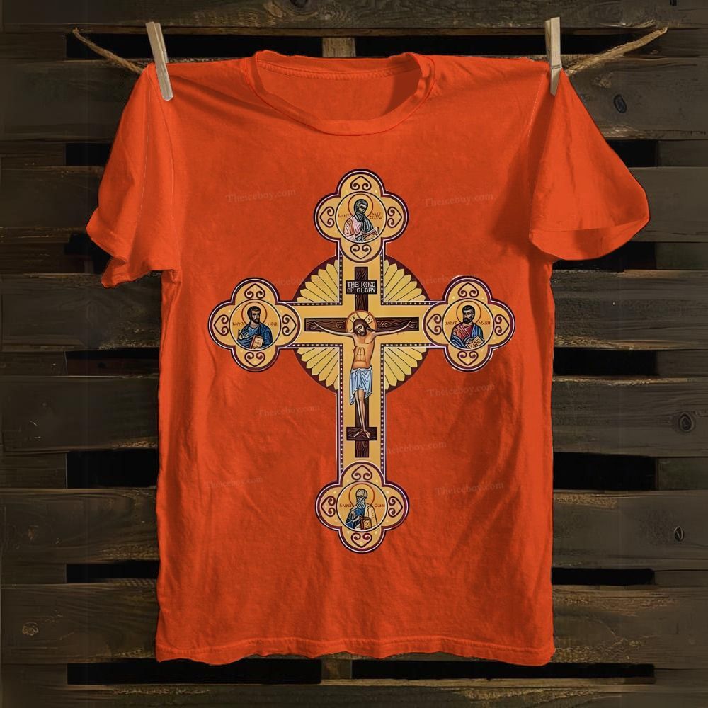 Orthodox Cross Icon Cotton T-shirt