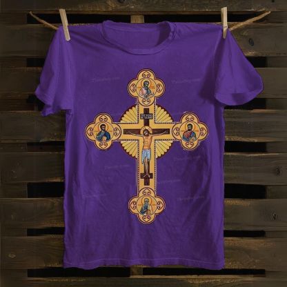 Orthodox Cross Icon Cotton T-shirt