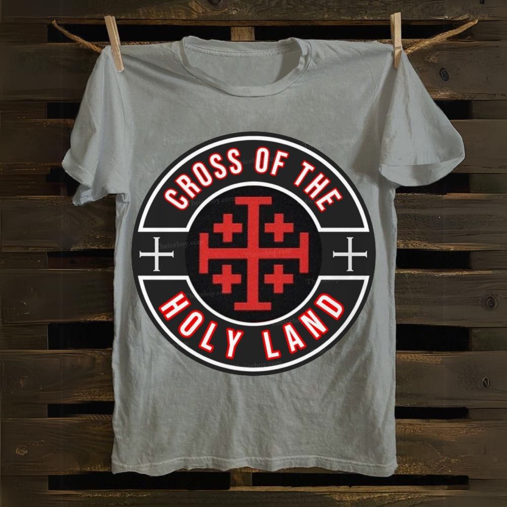 Cross of the holy land Cotton T-shirt