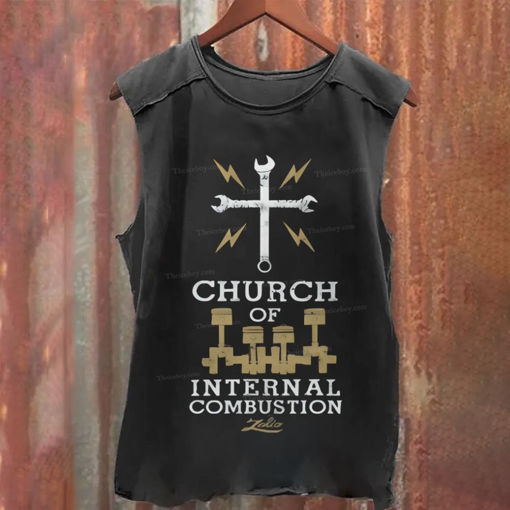 Church of Internal Combustion Washed Tank Top