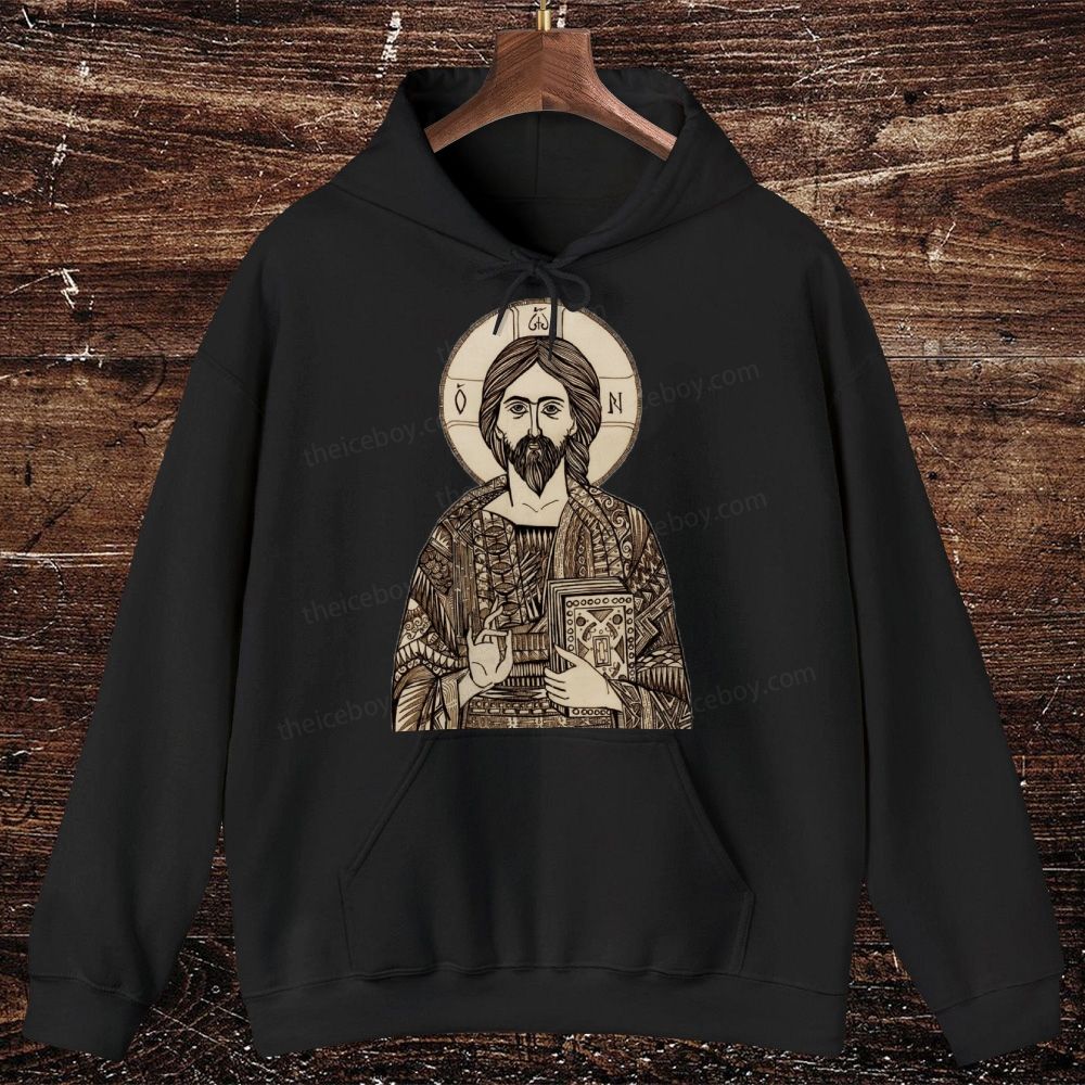 Christ Pantocrator Oversized Cotton Hoodies