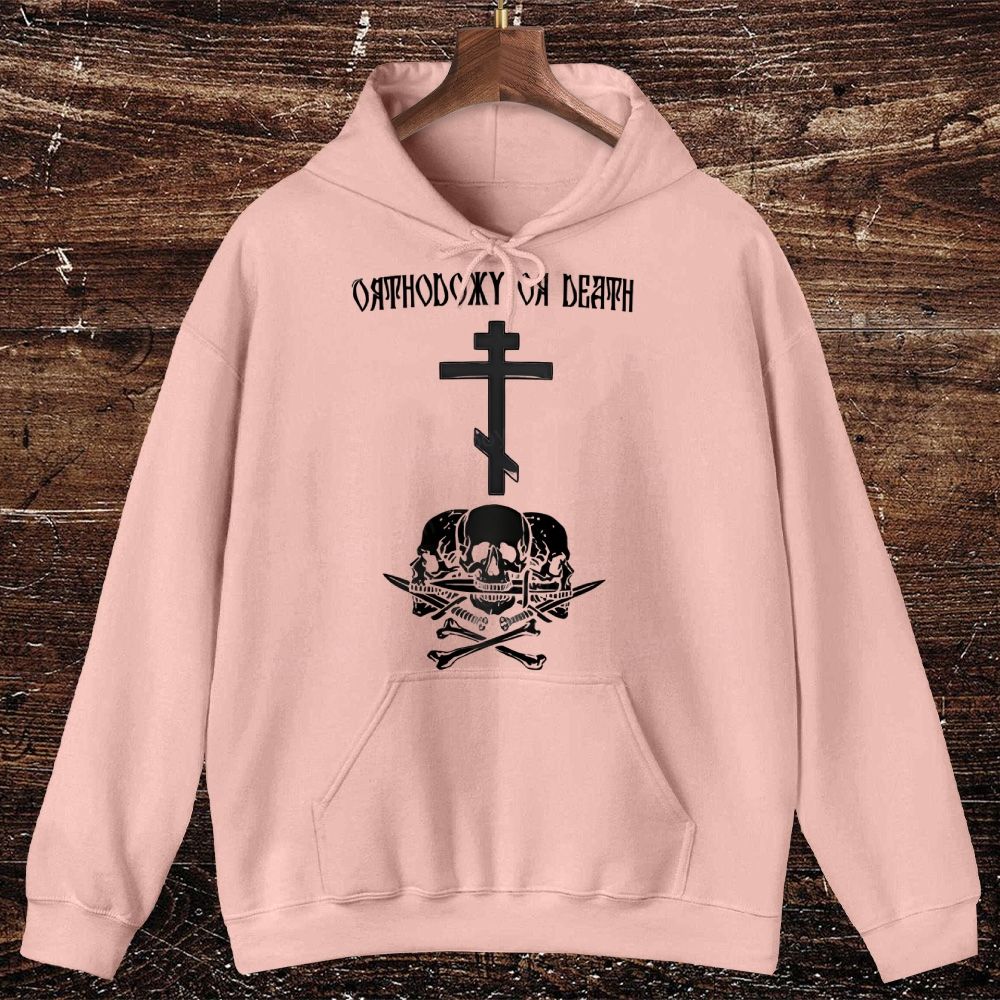 Orthodoxy or Death Orthodox Cross Oversized Cotton Hoodies