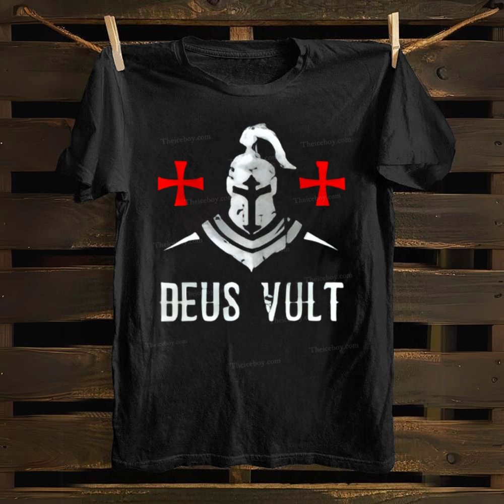 Deus Vult I Crusader I Knight Armor Cotton T-shirt