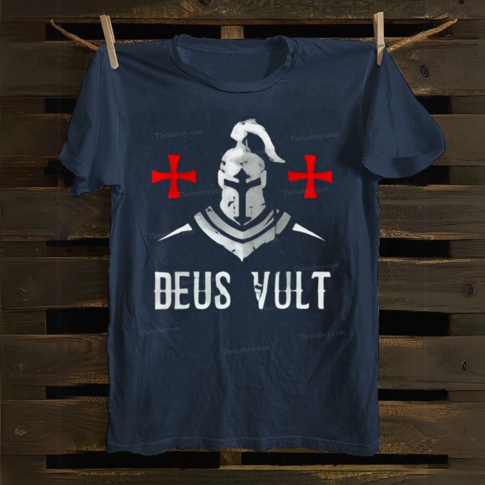 Deus Vult I Crusader I Knight Armor Cotton T-shirt