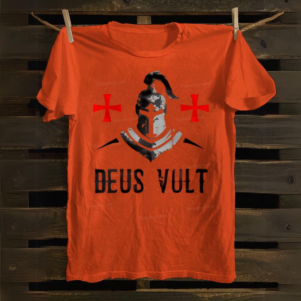 Deus Vult I Crusader I Knight Armor Cotton T-shirt