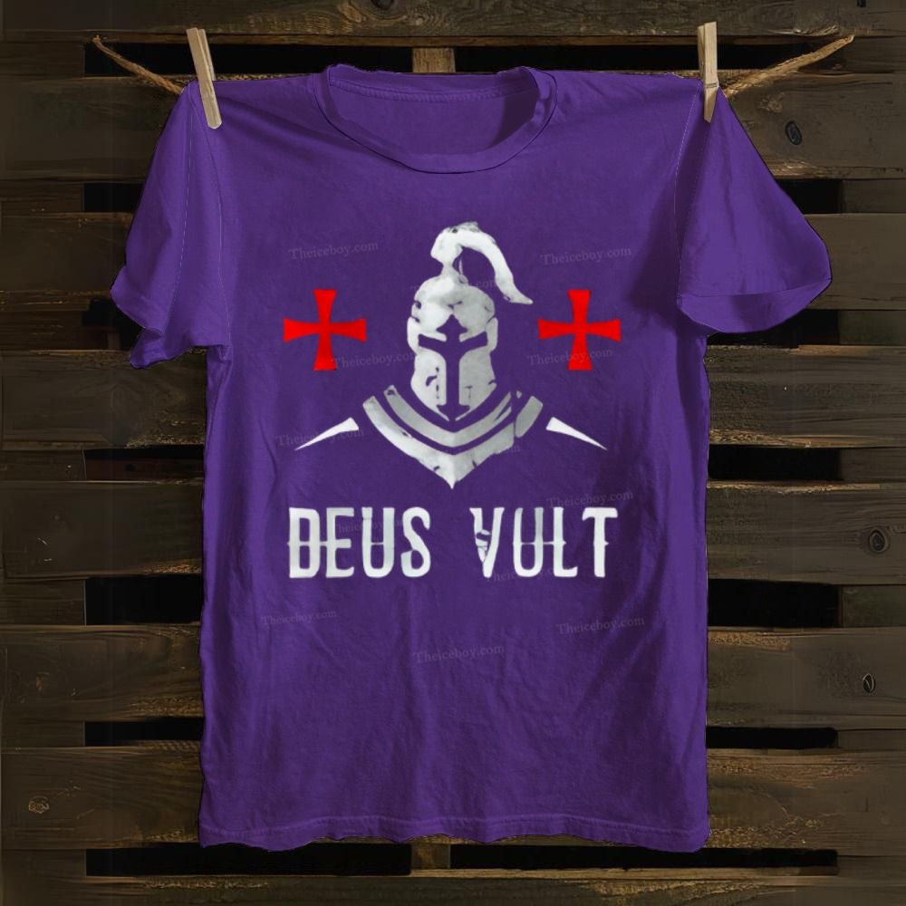 Deus Vult I Crusader I Knight Armor Cotton T-shirt