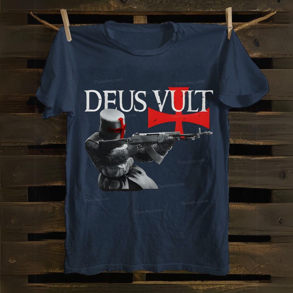 DEUS VULT Crusader Cotton T-shirt