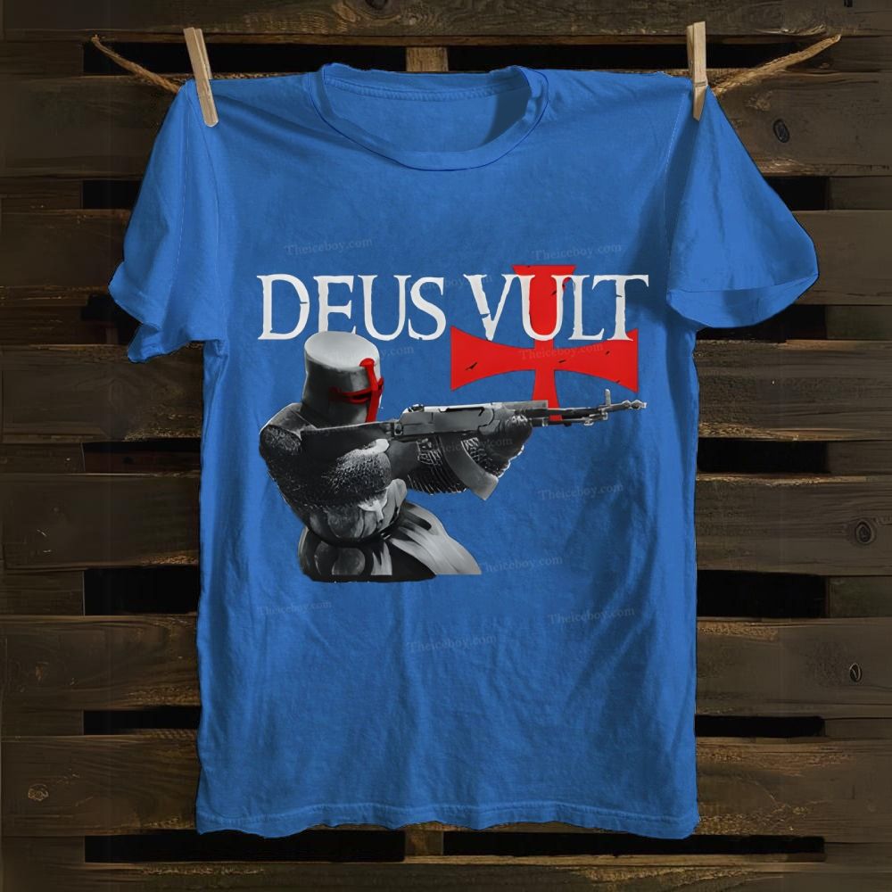 DEUS VULT Crusader Cotton T-shirt
