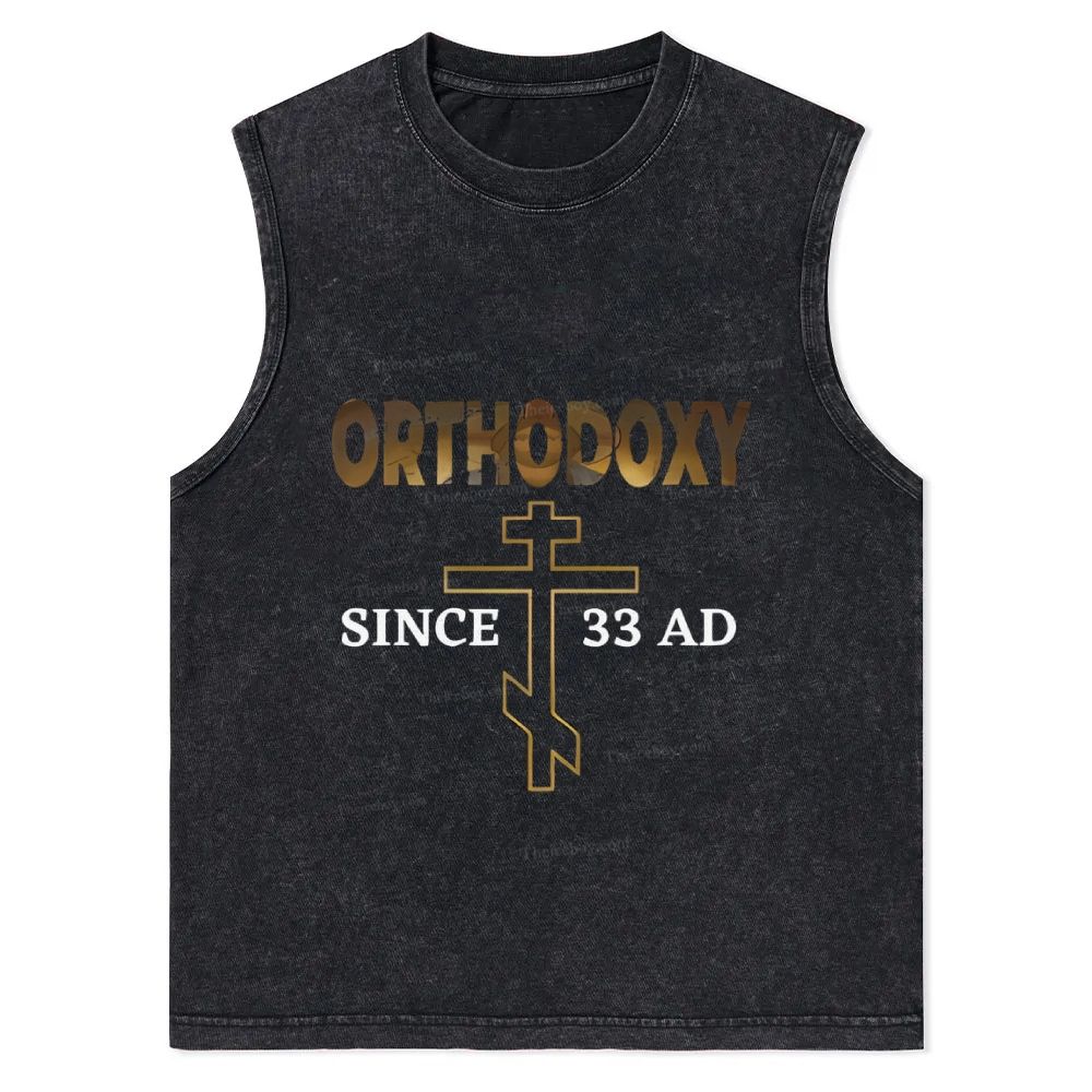 Orthodoxy Since 33 AD Christian Snowflake Washed Vest