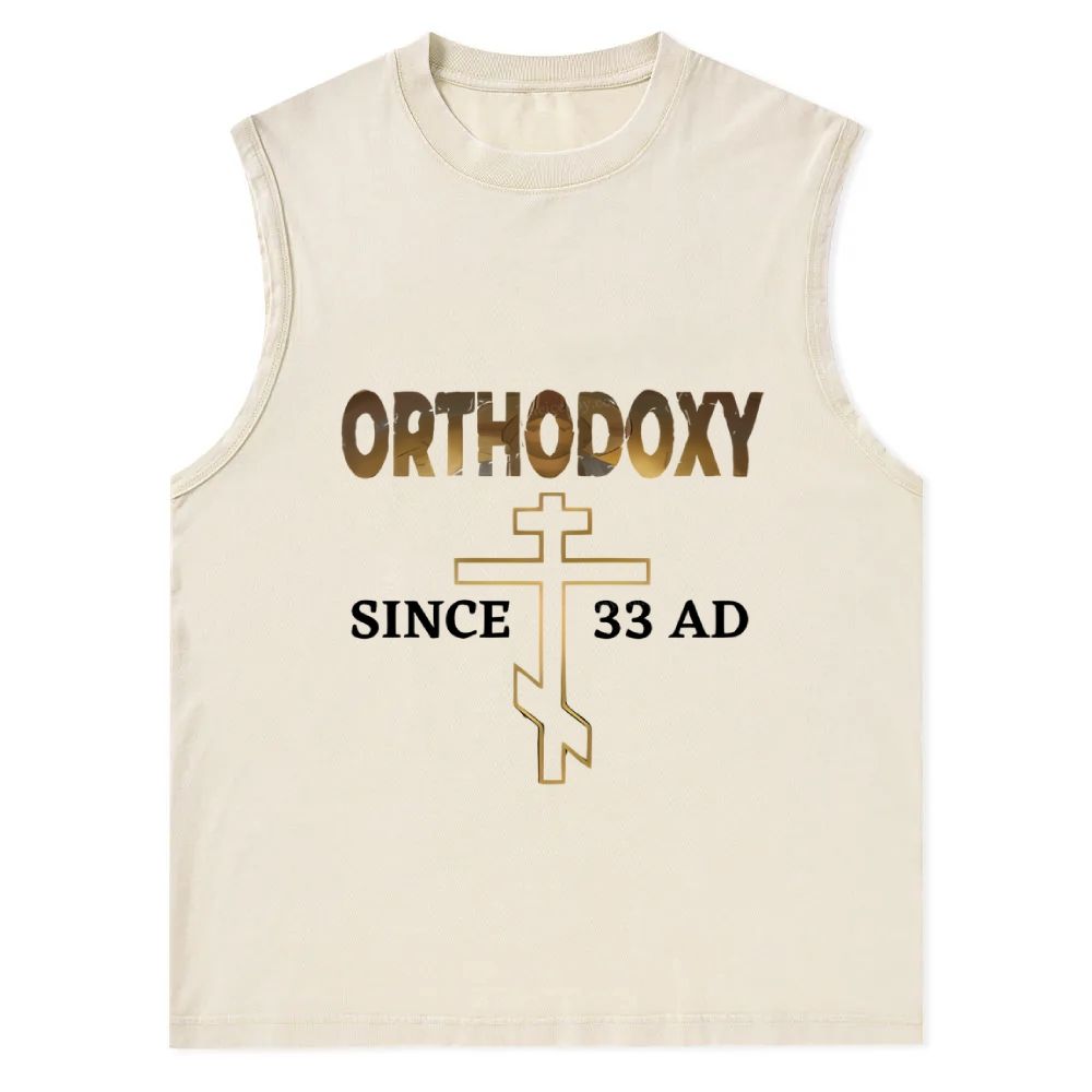 Orthodoxy Since 33 AD Christian Snowflake Washed Vest