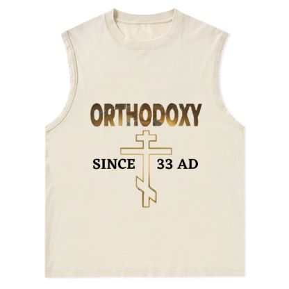 Orthodoxy Since 33 AD Christian Snowflake Washed Vest