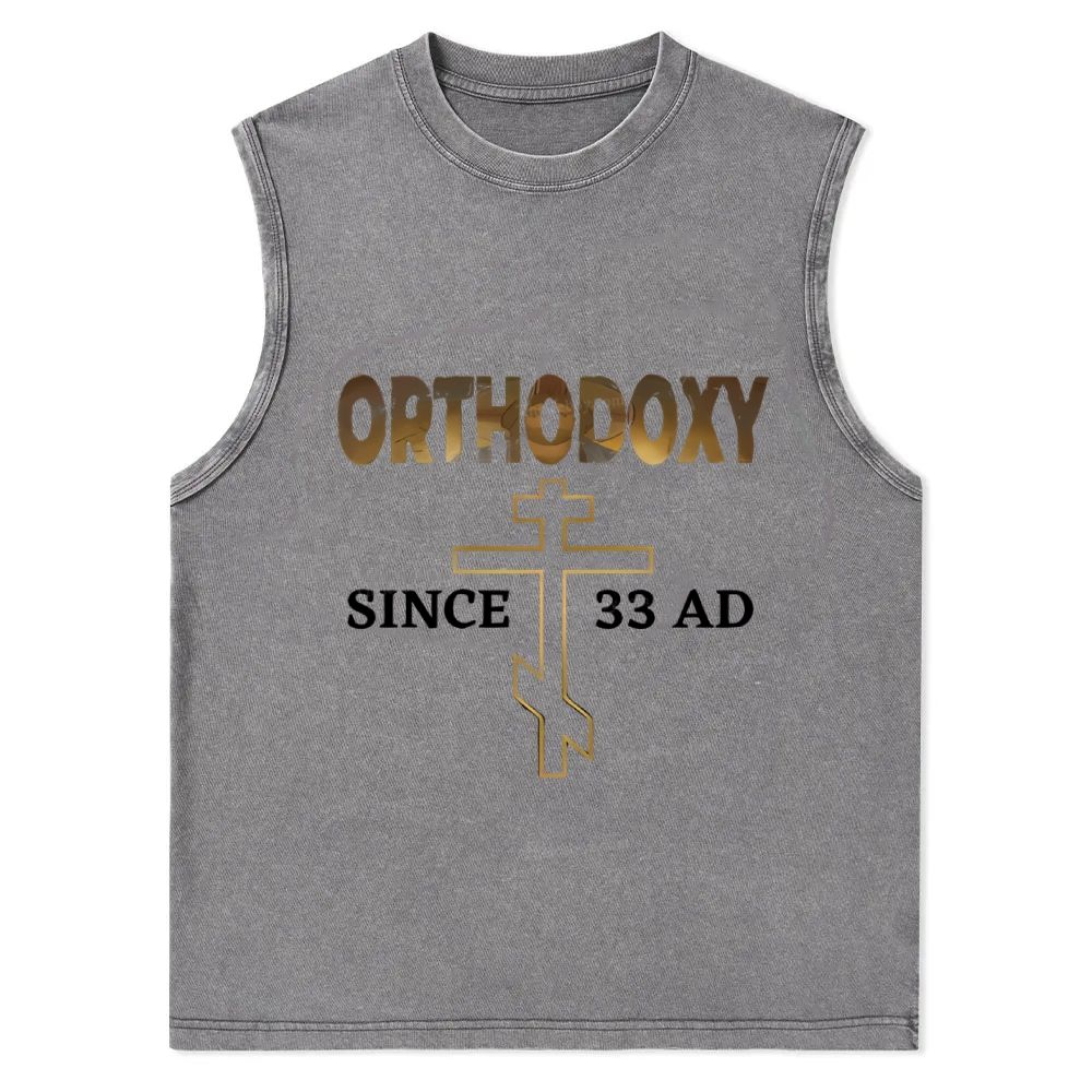Orthodoxy Since 33 AD Christian Snowflake Washed Vest