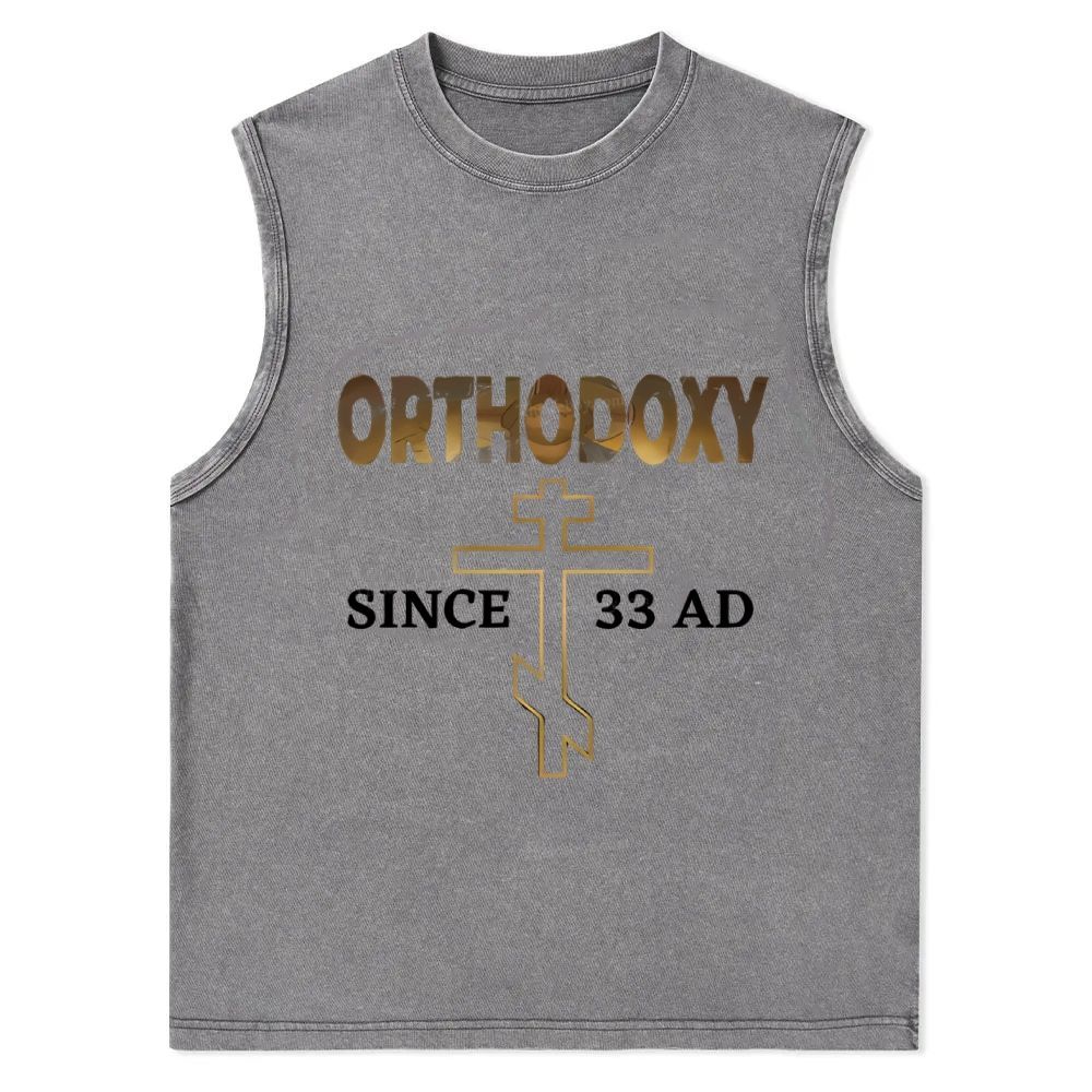 Orthodoxy Since 33 AD Christian Snowflake Washed Vest