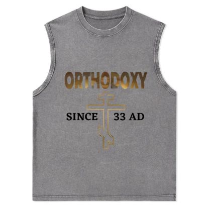 Orthodoxy Since 33 AD Christian Snowflake Washed Vest