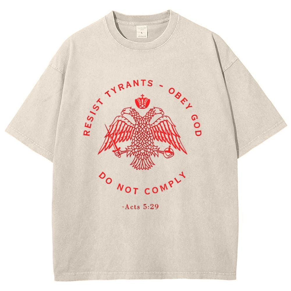 Eastern Orthodox Christian Eagle Snowflake Vintage Cotton T-Shirt 