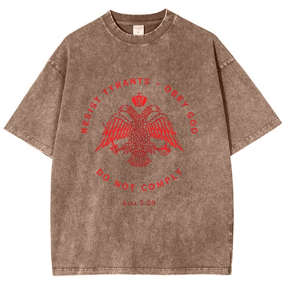 Eastern Orthodox Christian Eagle Snowflake Vintage Cotton T-Shirt 