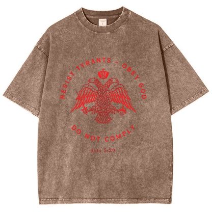 Eastern Orthodox Christian Eagle Snowflake Vintage Cotton T-Shirt 