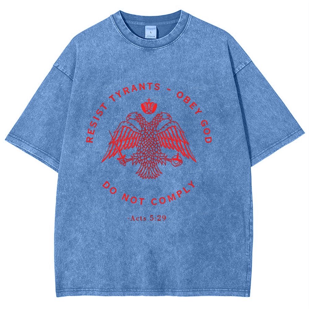 Eastern Orthodox Christian Eagle Snowflake Vintage Cotton T-Shirt 