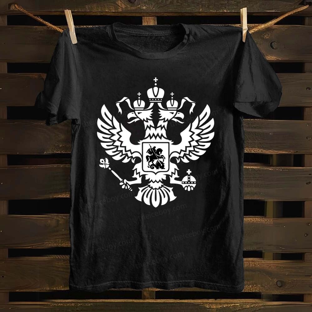 Double-headed eagle emblem Christ's Victory cotton T-shirt