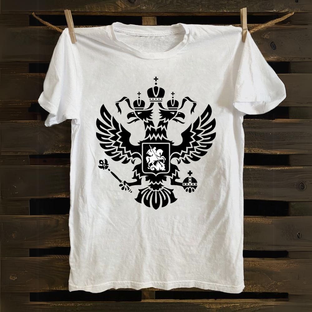 Double-headed eagle emblem Christ's Victory cotton T-shirt