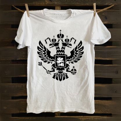 Double-headed eagle emblem Christ's Victory cotton T-shirt