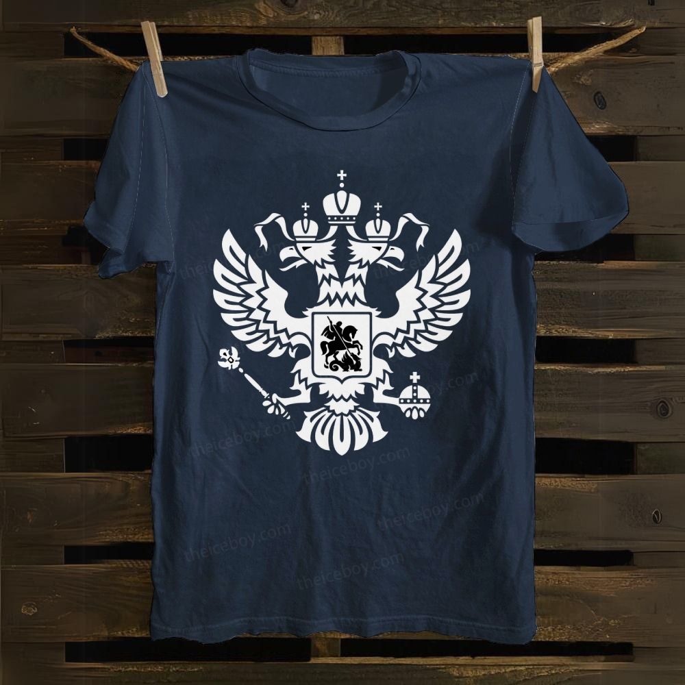 Double-headed eagle emblem Christ's Victory cotton T-shirt