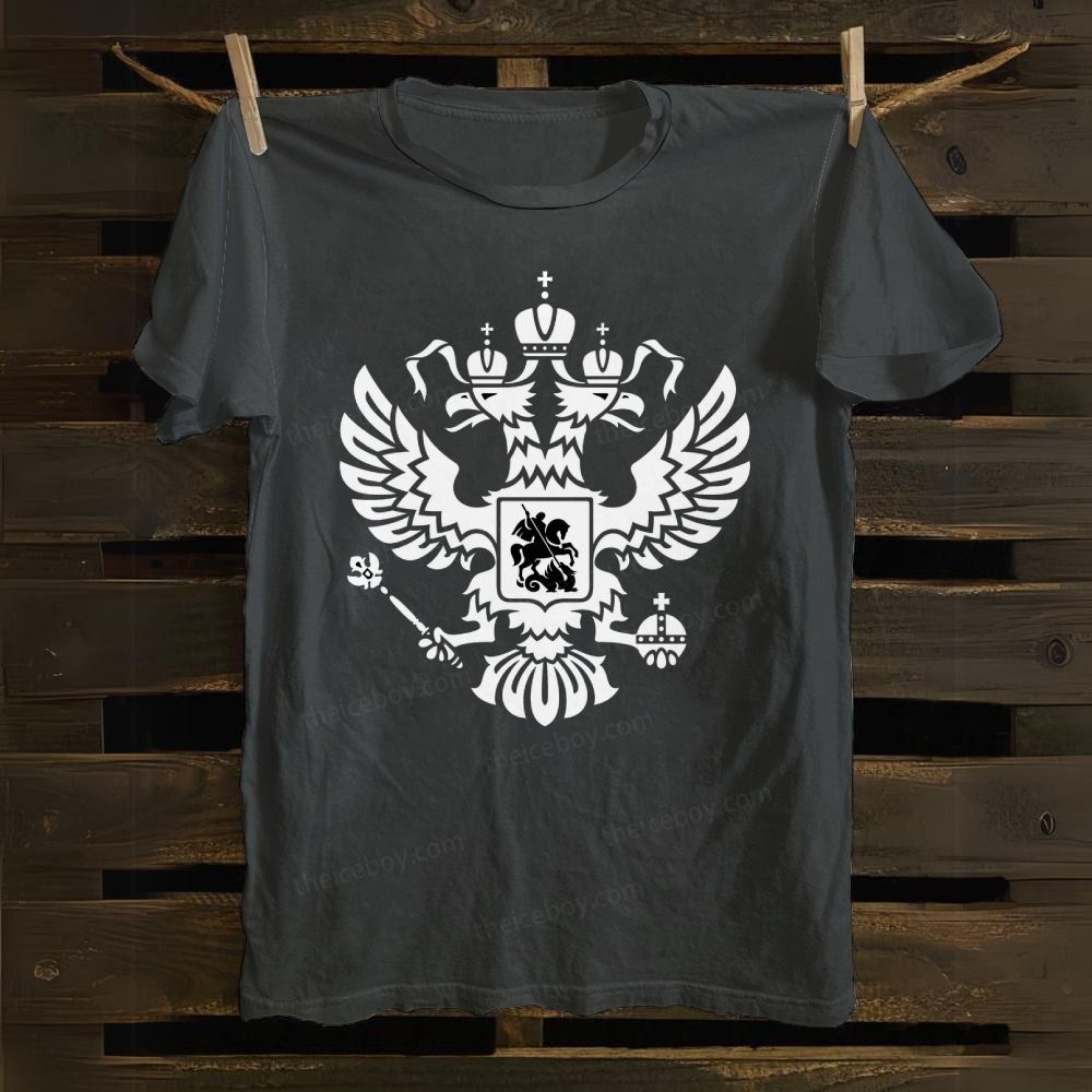 Double-headed eagle emblem Christ's Victory cotton T-shirt