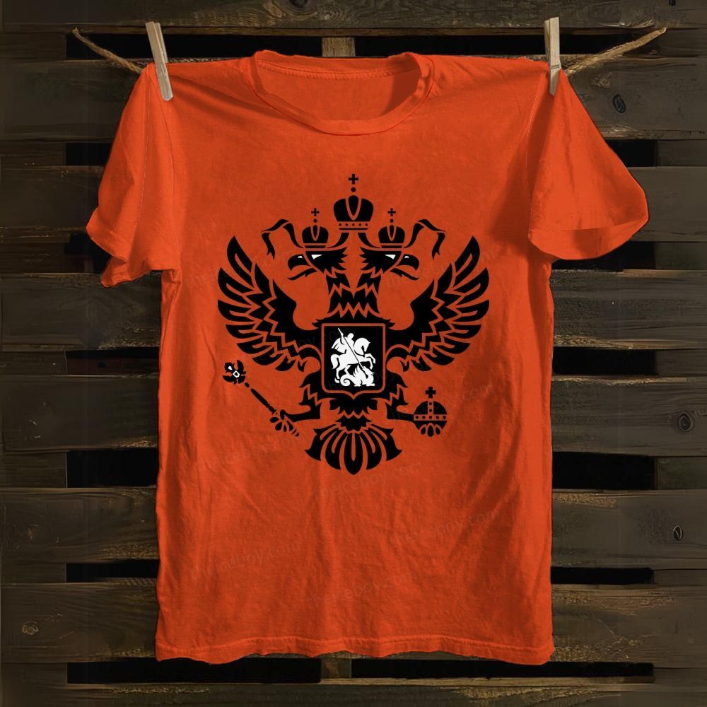 Double-headed eagle emblem Christ's Victory cotton T-shirt
