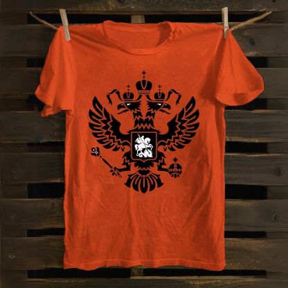 Double-headed eagle emblem Christ's Victory cotton T-shirt