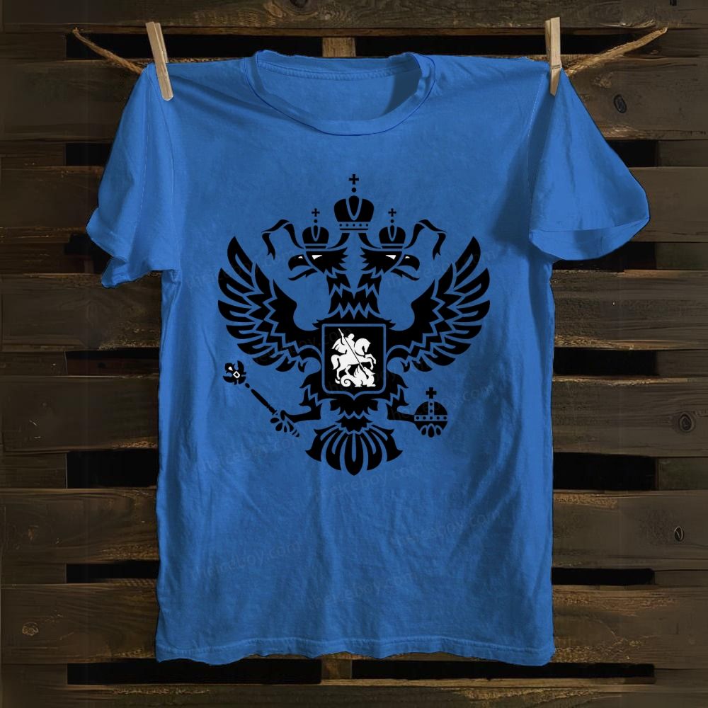 Double-headed eagle emblem Christ's Victory cotton T-shirt