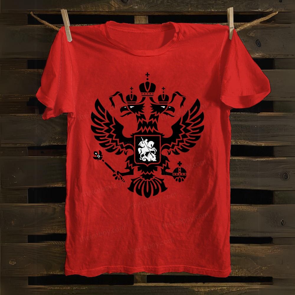 Double-headed eagle emblem Christ's Victory cotton T-shirt