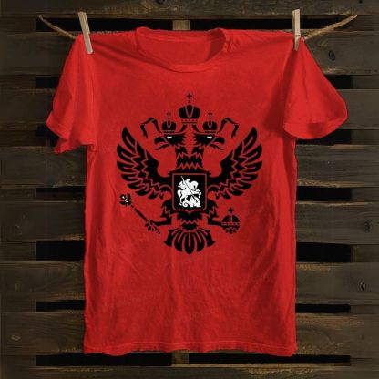 Double-headed eagle emblem Christ's Victory cotton T-shirt