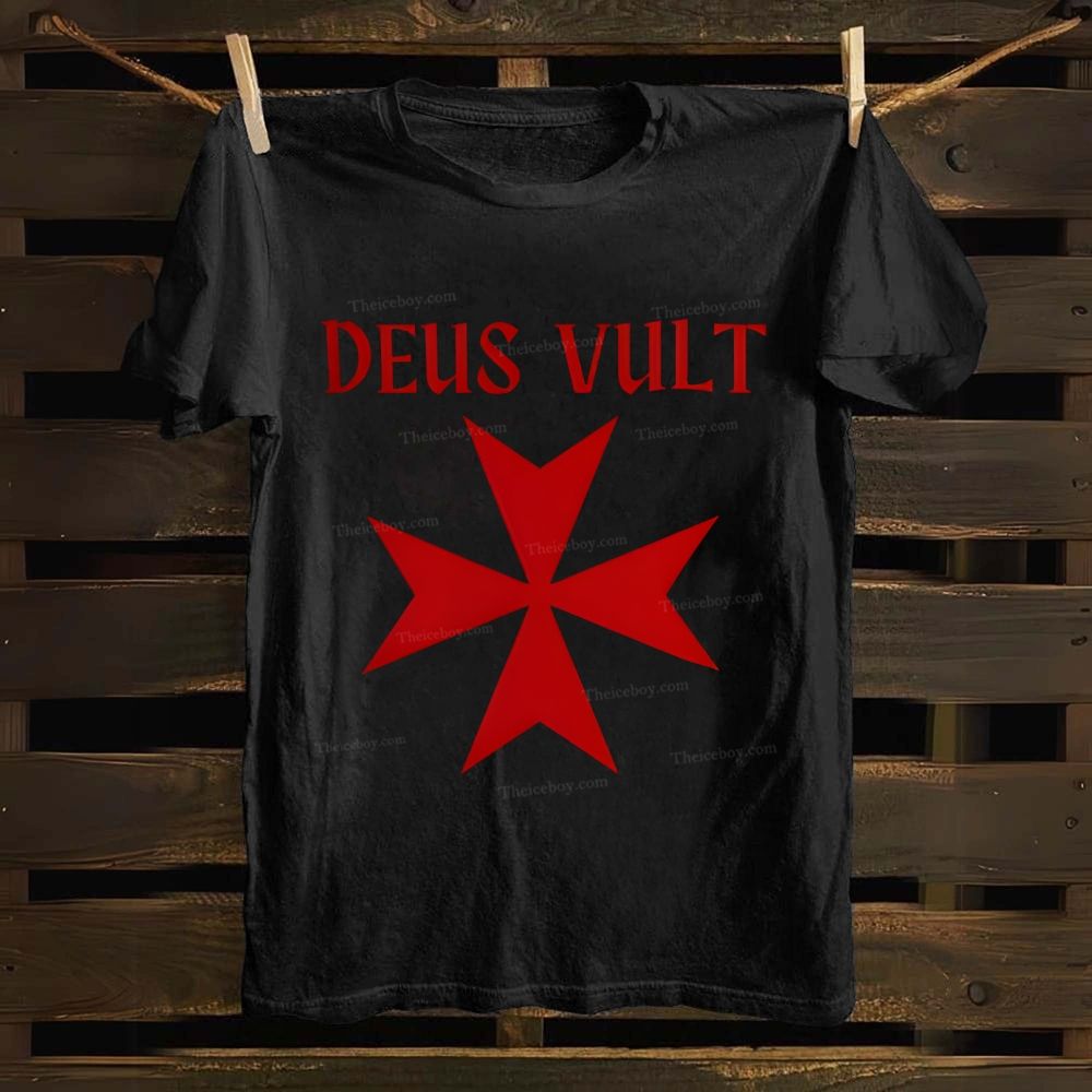 Deus Vult christian catholic templar knights crusades Cotton T-shirt