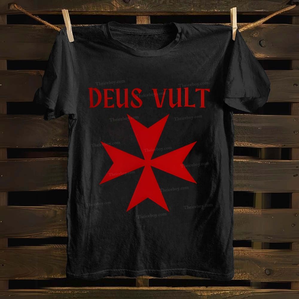 Deus Vult christian catholic templar knights crusades Cotton T-shirt