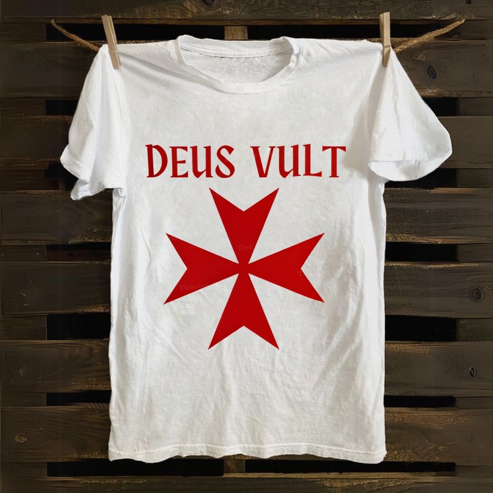 Deus Vult christian catholic templar knights crusades Cotton T-shirt