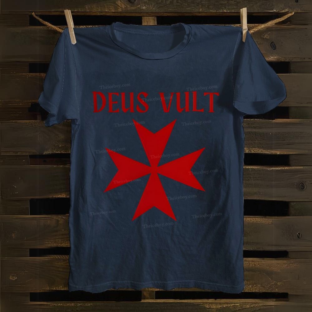 Deus Vult christian catholic templar knights crusades Cotton T-shirt