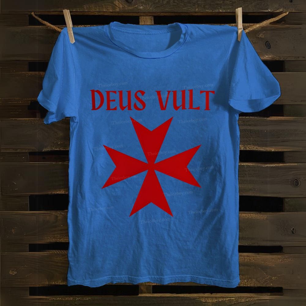 Deus Vult christian catholic templar knights crusades Cotton T-shirt