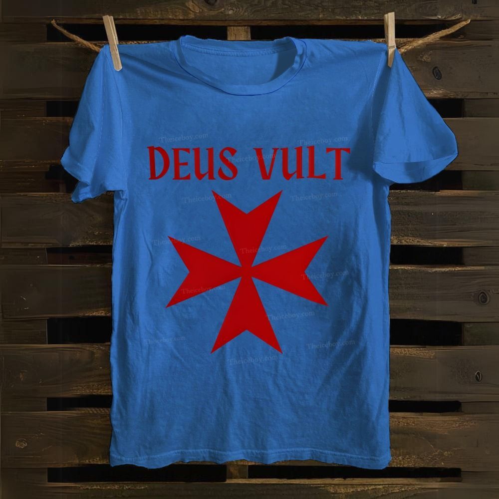 Deus Vult christian catholic templar knights crusades Cotton T-shirt