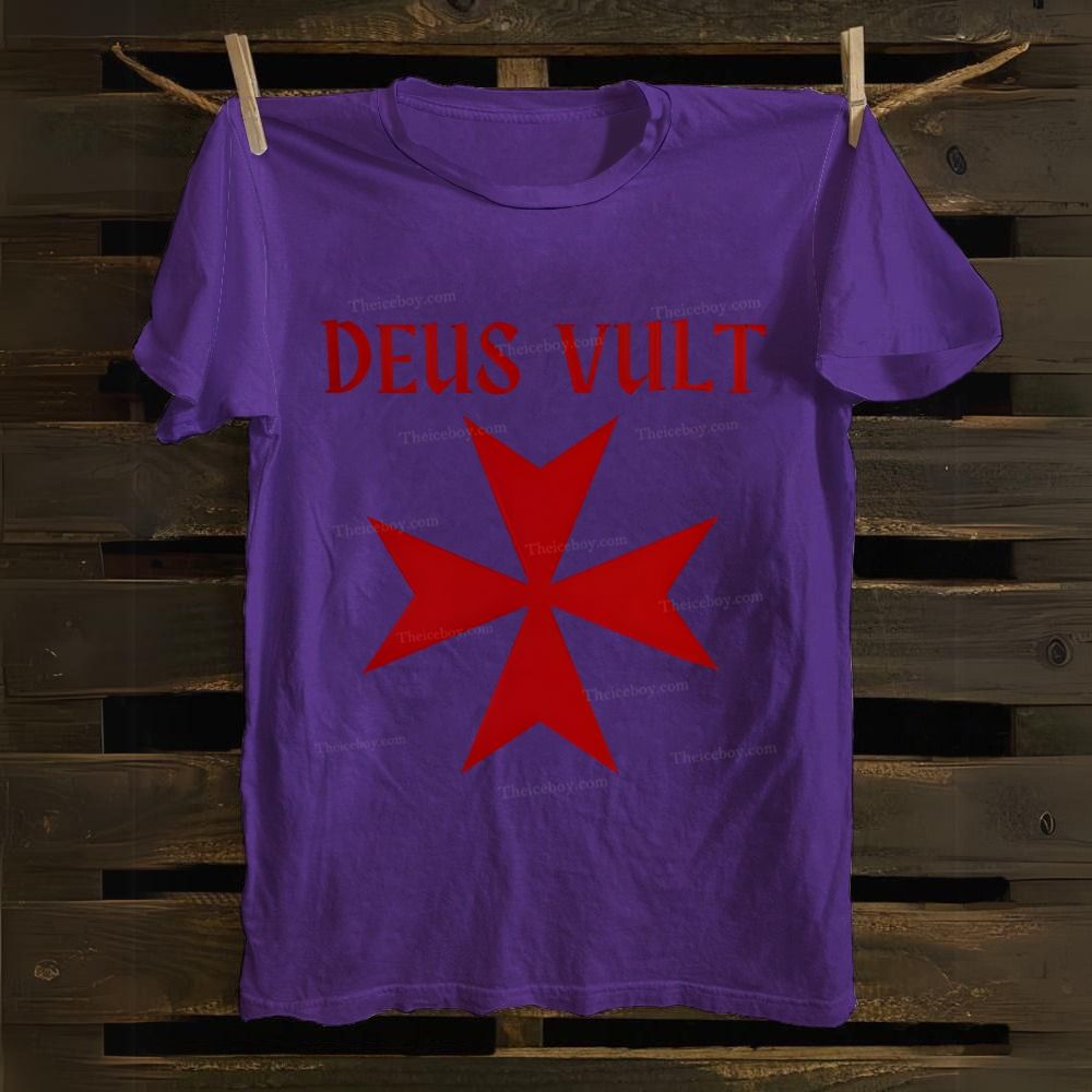 Deus Vult christian catholic templar knights crusades Cotton T-shirt