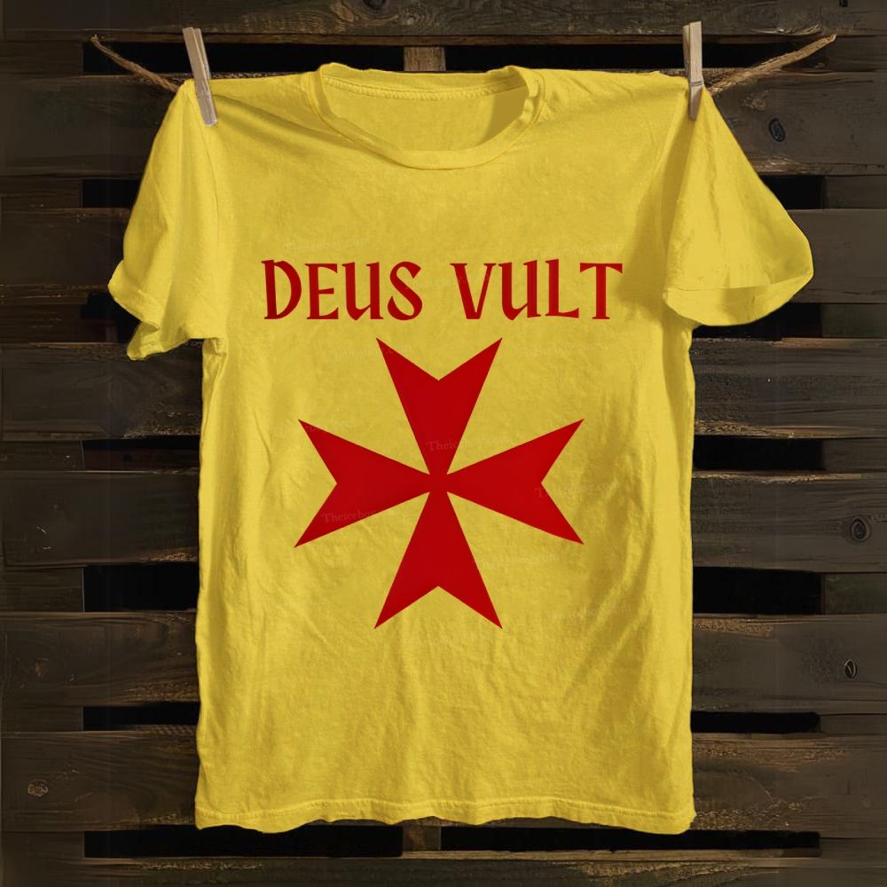 Deus Vult christian catholic templar knights crusades Cotton T-shirt