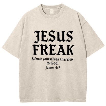 Jesus Freak Submit Yourselves Therefore To God Snowflake Vintage Cotton T-Shirt
