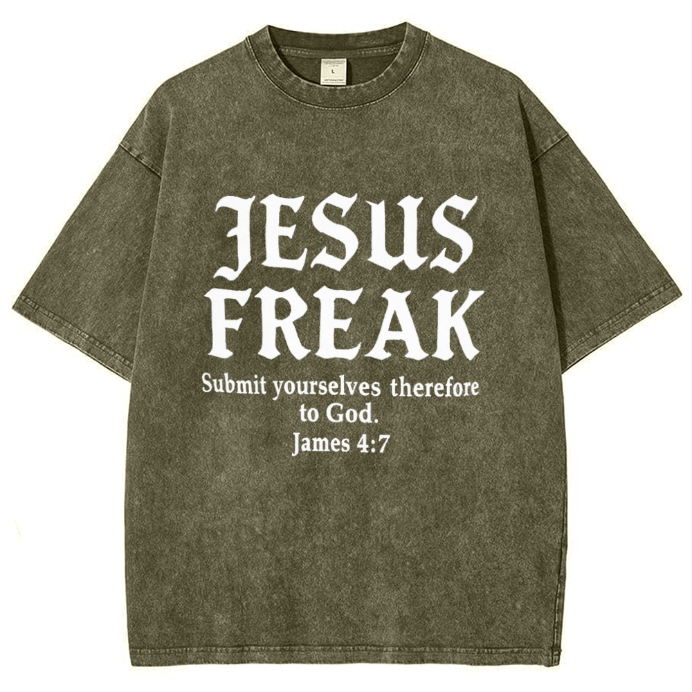 Jesus Freak Submit Yourselves Therefore To God Snowflake Vintage Cotton T-Shirt