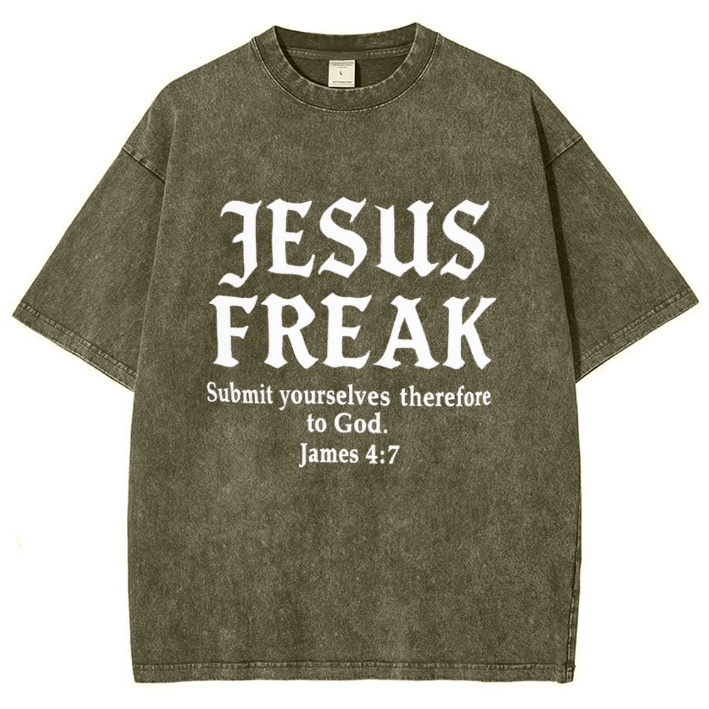 Jesus Freak Submit Yourselves Therefore To God Snowflake Vintage Cotton T-Shirt