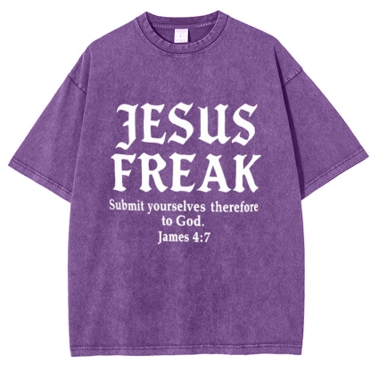 Jesus Freak Submit Yourselves Therefore To God Snowflake Vintage Cotton T-Shirt